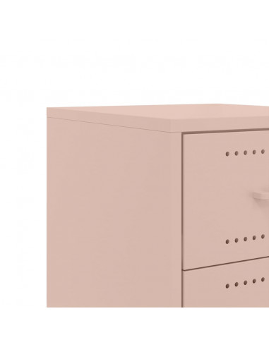 Comodino Rosa 36x39x59 cm in Acciaio