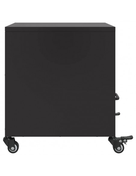 Comodino Nero 36x39x43,5 cm in Acciaio