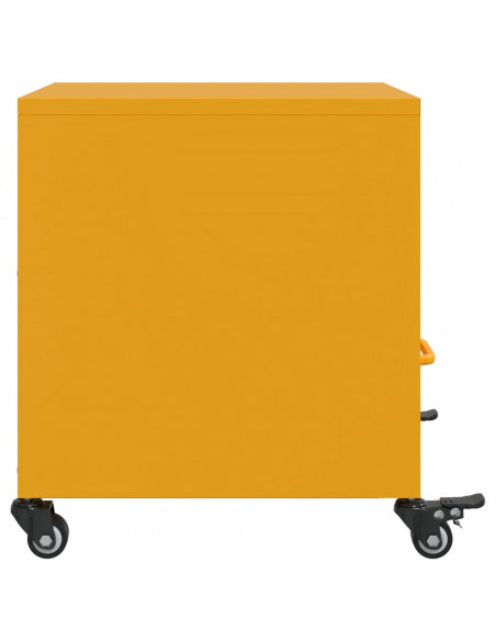 Comodino Giallo Senape 36x39x43,5 cm in Acciaio