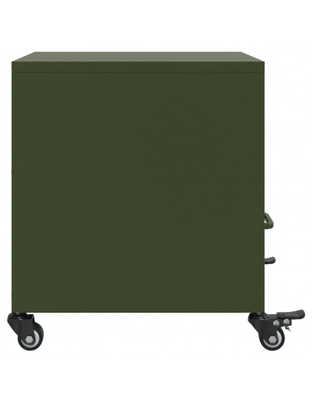 Comodino Verde Oliva 36x39x43,5 cm in Acciaio