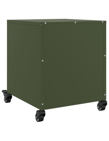 Comodino Verde Oliva 36x39x43,5 cm in Acciaio