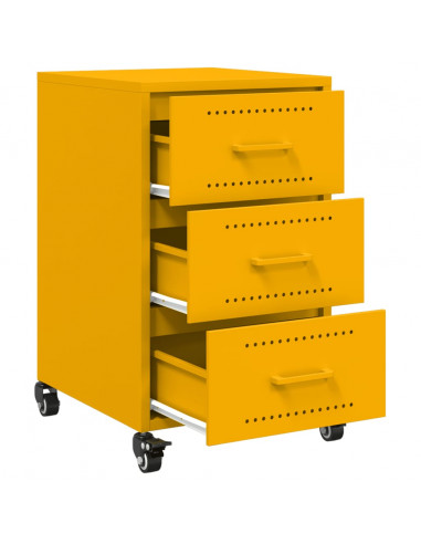 Comodino Giallo Senape 36x39x59 cm in Acciaio