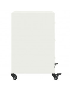 Comodino Bianco 36x39x59 cm in Acciaio 2