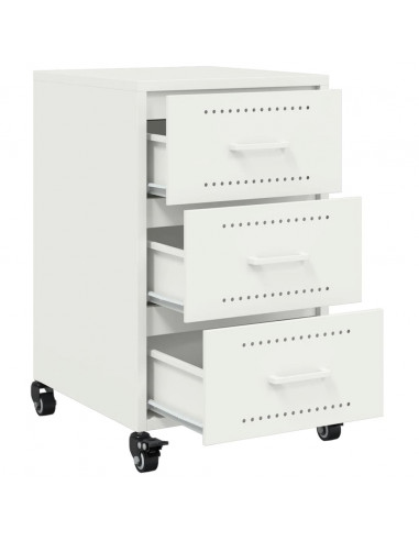 Comodino Bianco 36x39x59 cm in Acciaio