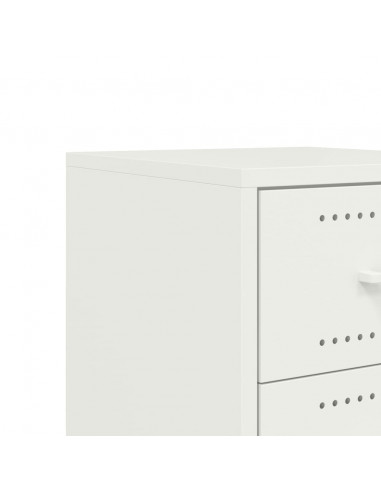 Comodino Bianco 36x39x59 cm in Acciaio