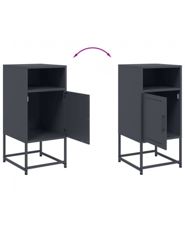 Comodino Antracite 36x39x78 cm in Acciaio