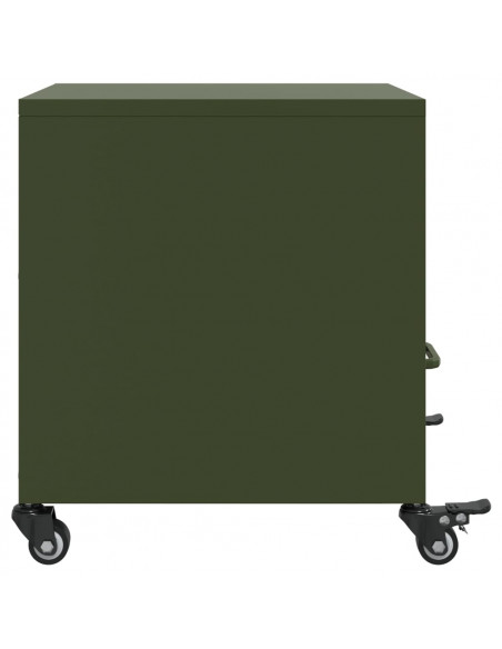 Comodini 2 pz Verde Oliva 36x39x43,5 cm in Acciaio