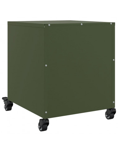 Comodini 2 pz Verde Oliva 36x39x43,5 cm in Acciaio