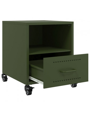 Comodini 2 pz Verde Oliva 36x39x43,5 cm in Acciaio