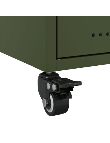 Comodini 2 pz Verde Oliva 36x39x43,5 cm in Acciaio