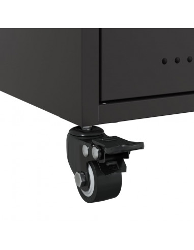 Comodini 2 pz Neri 36x39x43,5 cm in Acciaio