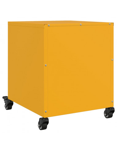 Comodini 2 pz Giallo Senape 36x39x43,5 cm in Acciaio