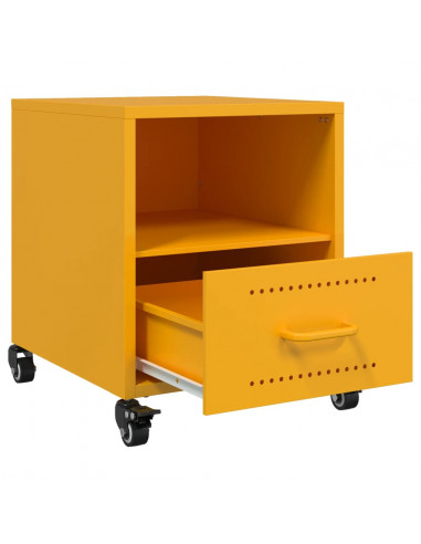 Comodini 2 pz Giallo Senape 36x39x43,5 cm in Acciaio