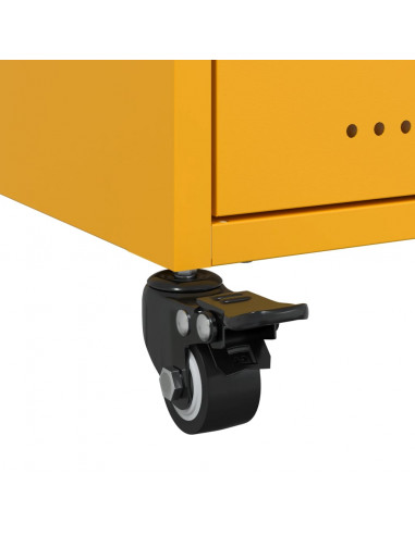 Comodini 2 pz Giallo Senape 36x39x43,5 cm in Acciaio