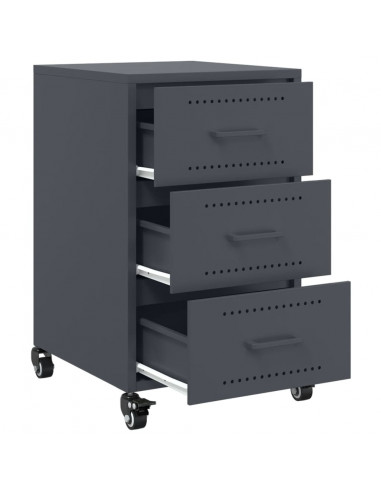 Comodino Antracite 36x39x59 cm in Acciaio