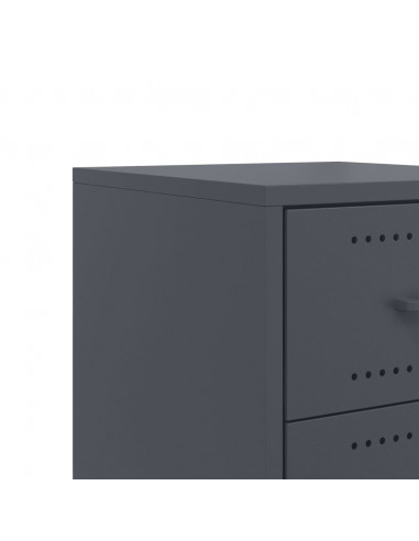 Comodino Antracite 36x39x59 cm in Acciaio