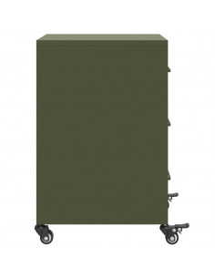 Comodino Verde Oliva 36x39x59 cm in Acciaio 2