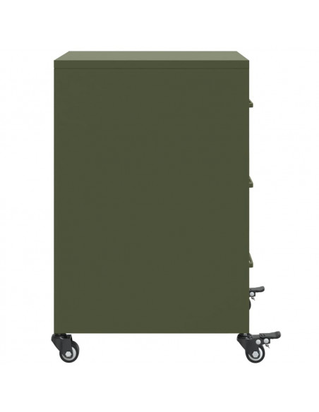 Comodino Verde Oliva 36x39x59 cm in Acciaio