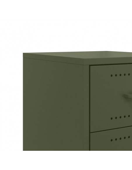 Comodino Verde Oliva 36x39x59 cm in Acciaio