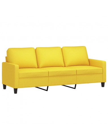 Set di Divani 4 pz con Cuscini Giallo Chiaro in Tessuto