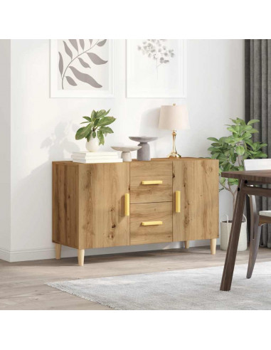Credenza Rovere Artigianale 100x36x60 cm in Legno Multistrato