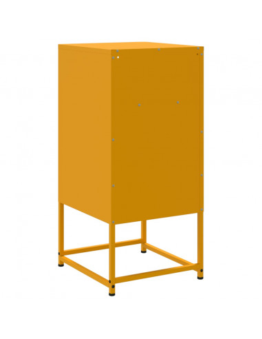 Comodini 2 pz Giallo Senape 36x39x78 cm in Acciaio