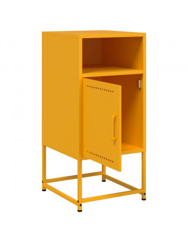 Comodini 2 pz Giallo Senape 36x39x78 cm in Acciaio