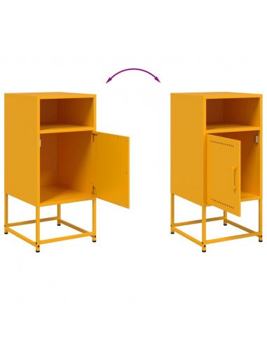 Comodini 2 pz Giallo Senape 36x39x78 cm in Acciaio