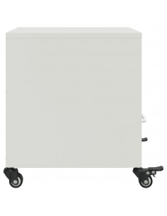 Comodino Bianco 36x39x43,5 cm in Acciaio 2