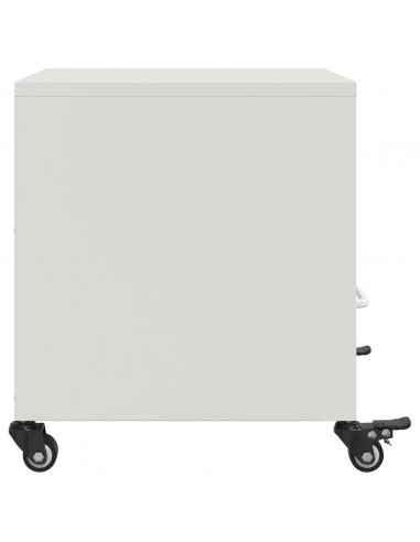 Comodino Bianco 36x39x43,5 cm in Acciaio