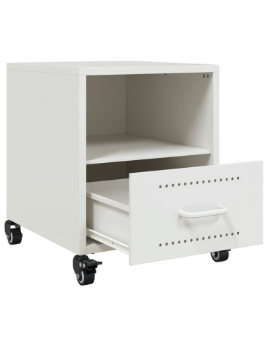 Comodino Bianco 36x39x43,5 cm in Acciaio