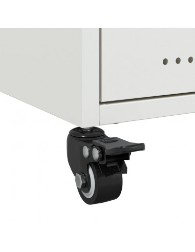 Comodino Bianco 36x39x43,5 cm in Acciaio