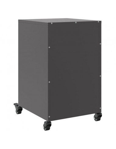 Comodino Nero 36x39x59 cm in Acciaio