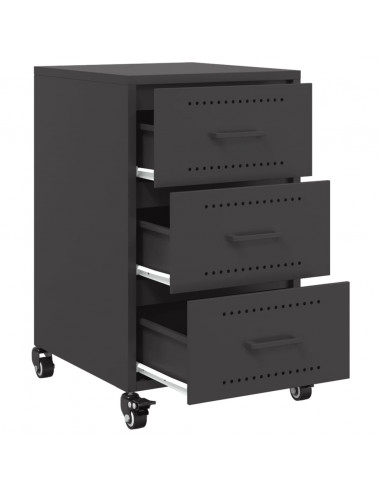 Comodino Nero 36x39x59 cm in Acciaio