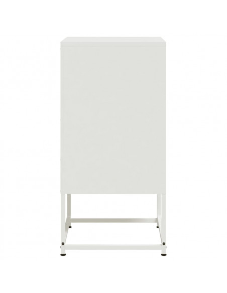 Comodino Bianco 36x39x78 cm in Acciaio
