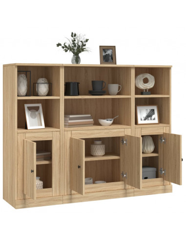 Credenze 3 pz Rovere Sonoma in Legno Multistrato
