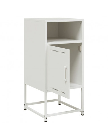 Comodino Bianco 36x39x78 cm in Acciaio