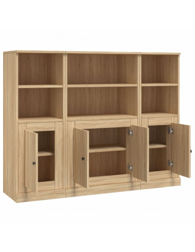 Credenze 3 pz Rovere Sonoma in Legno Multistrato