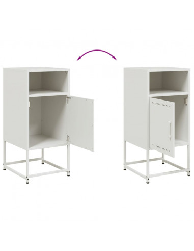 Comodino Bianco 36x39x78 cm in Acciaio