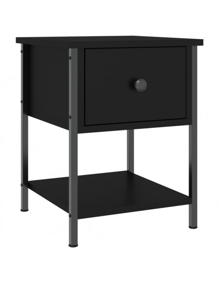 Comodino Nero 34x35,5x45 cm in Legno Multistrato