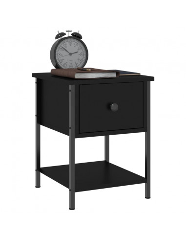 Comodino Nero 34x35,5x45 cm in Legno Multistrato