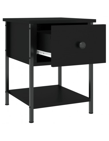 Comodino Nero 34x35,5x45 cm in Legno Multistrato