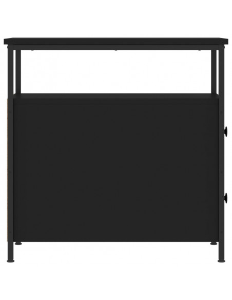Comodino Nero 30x60x60 cm in Legno Multistrato
