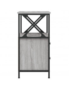 Comodino Grigio Sonoma 34x35,5x70 cm in Legno Multistrato 2