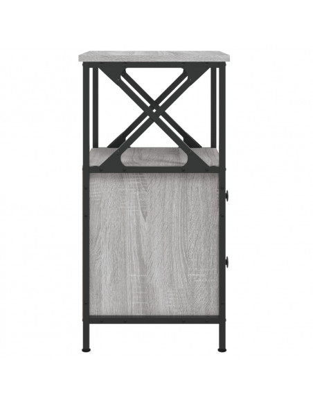 Comodino Grigio Sonoma 34x35,5x70 cm in Legno Multistrato