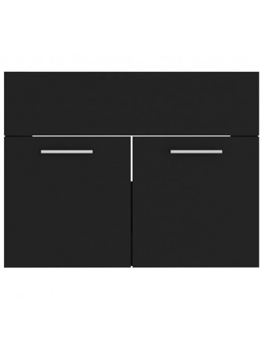 Set Mobili da Bagno Nero in Legno Multistrato