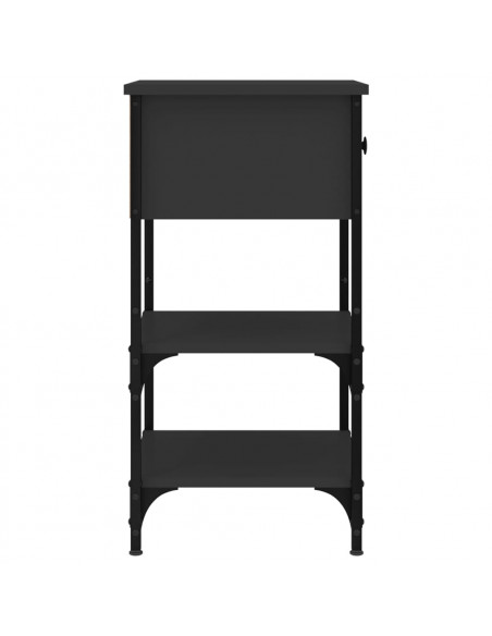 Comodino Nero 34x36x70 cm in Legno Multistrato