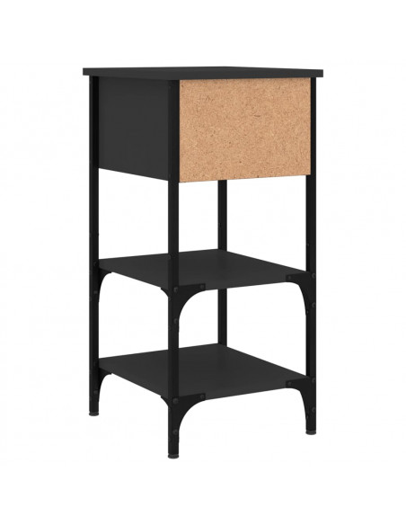 Comodino Nero 34x36x70 cm in Legno Multistrato