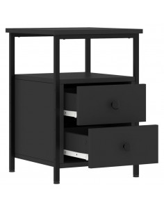 Comodini 2 pz Neri 34x35,5x50 cm in Legno Multistrato 2