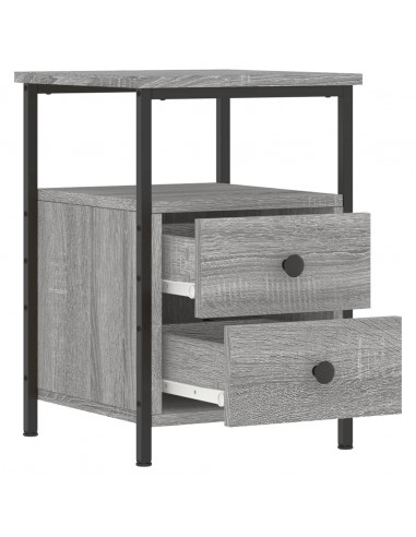 Comodini 2 pz Grigio Sonoma 34x35,5x50 cm in Legno Multistrato